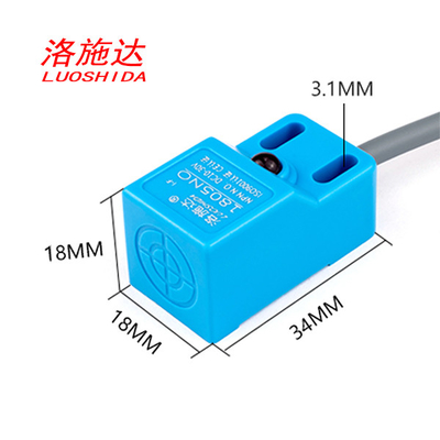 3 Wire Q18 DC Rectangular Inductive Proximity Sensor หลอดพลาสติกแทนที่ SN04 Sensor