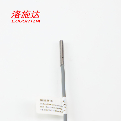 DC 3mm Flush Long Distance Inductive Proximity Sensor ขนาดเล็ก 1.0mm PNP NO